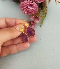 Load image into Gallery viewer, Amethyst Teardrop Bridesmaid Earrings, Lavender Wedding Theme Proposal Box For Maid Of Honor
