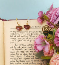 Φόρτωση εικόνας στο εργαλείο προβολής Συλλογής, Teraccotta Wedding Bridesmaid Earrings, Brown Agate Hoop Charm Earrings

