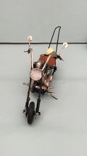 Load image into Gallery viewer, Black Miniature Motorcycle, Retro Collectible Metal Motorcycle With Helmet
