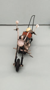 Black Miniature Motorcycle, Retro Collectible Metal Motorcycle With Helmet