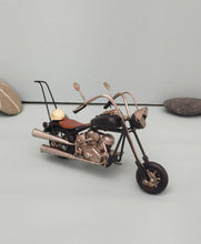 Load image into Gallery viewer, Black Miniature Motorcycle, Retro Collectible Metal Motorcycle With Helmet
