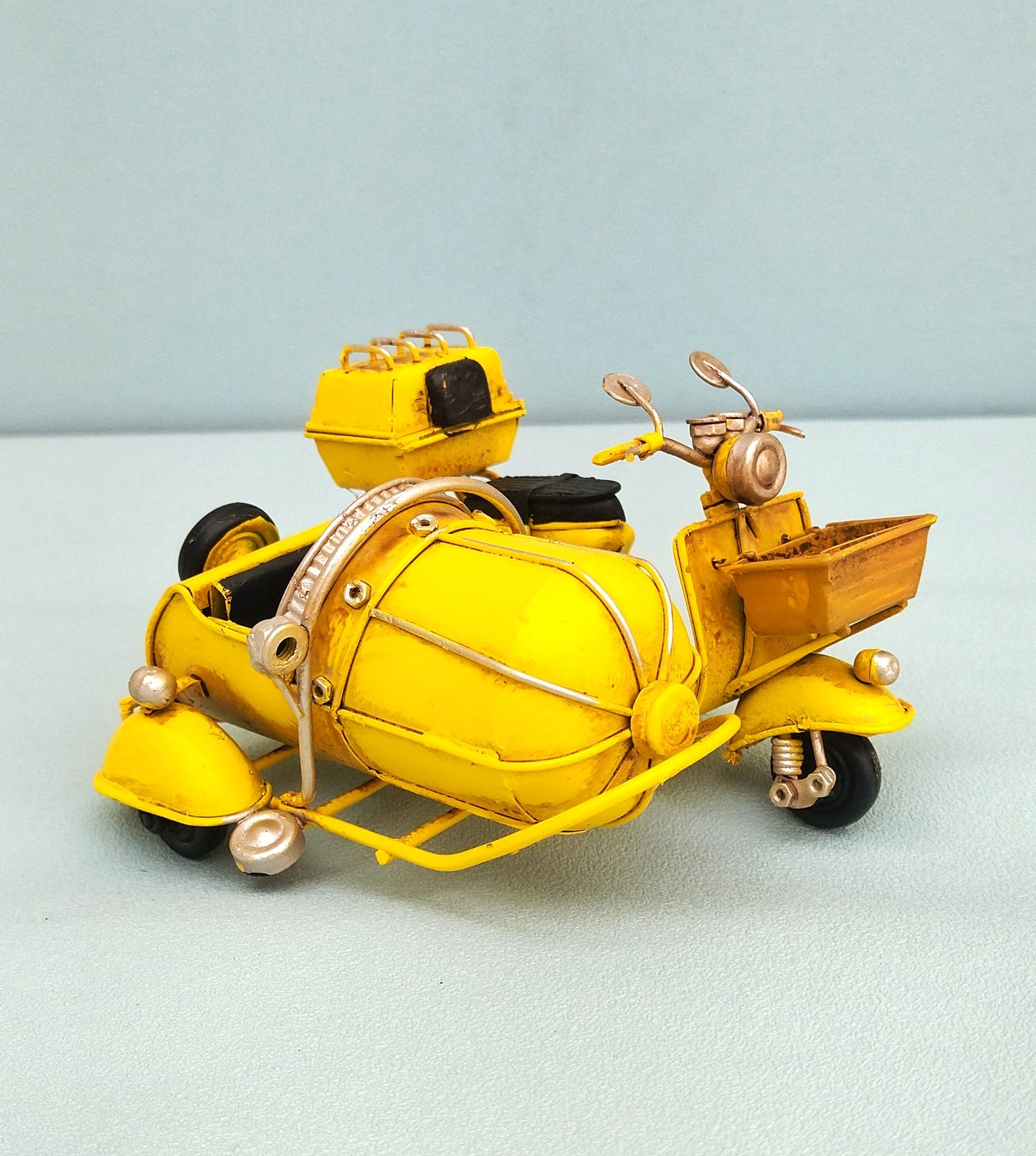 Yellow Motorcycle With Sidecar