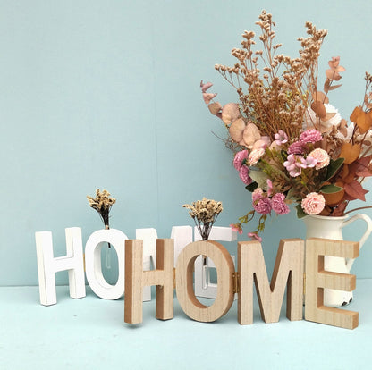 Wooden Home Folding Sign With Test Tube Vase, New Home Gift For Couple