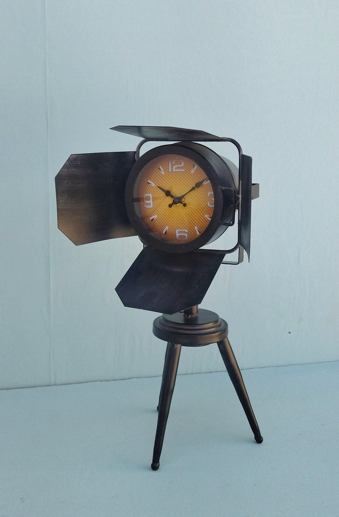 Theater Spot Light Table Clock, Industrial Analog Clock