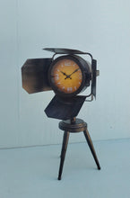 Load image into Gallery viewer, Theater Spot Light Table Clock, Industrial Analog Clock
