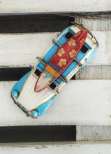 Load image into Gallery viewer, Retro Citroen 2 CV Metal Car, Vintage Beetle Car With Surf Board
