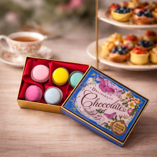 Large Vintage Chocolate Box With Macaron Wax Melts