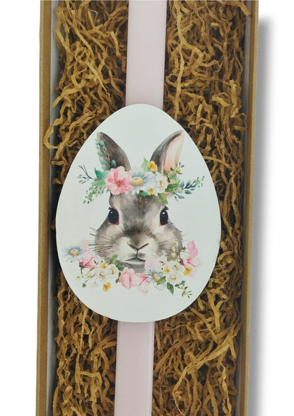 Easter Candle Floral Bunny