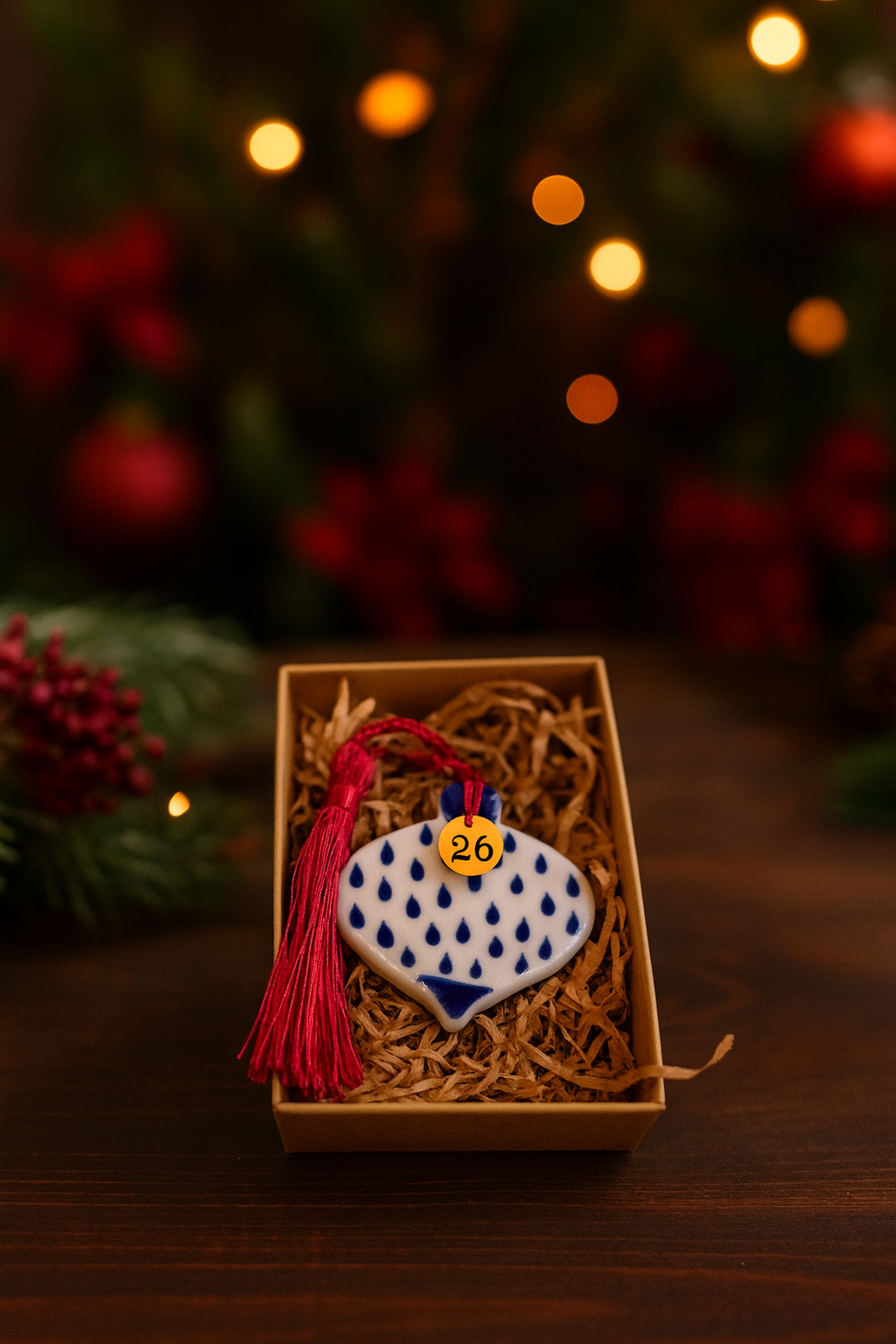 Πορσελάνινο Γούρι 2026 Χριστουγεννιάτικη Μπάλα