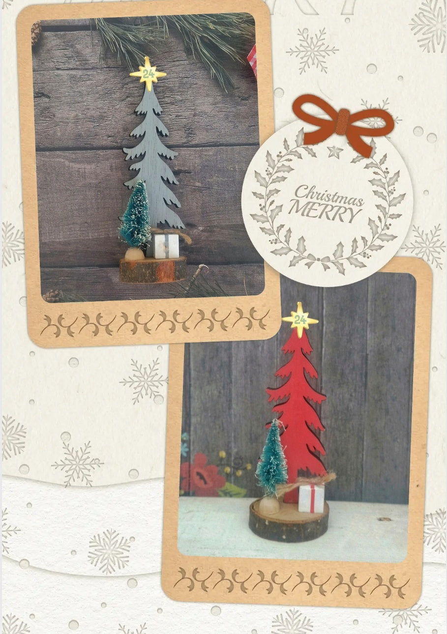 Wooden Christmas Tree Gift Box