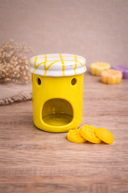 Soy Wax Melts And Wax Melter Gift Set, Ceramic Wax Melt Burner In Marmalade Jar Design, Mother's Day Pamper Gift Box