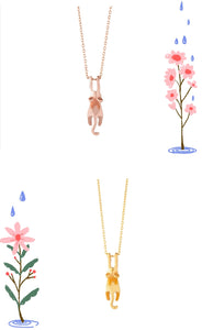 Sterling Silver Cat Necklace / Save Stray Animals With US