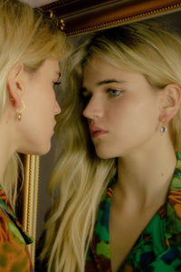Green Hoop Earrings