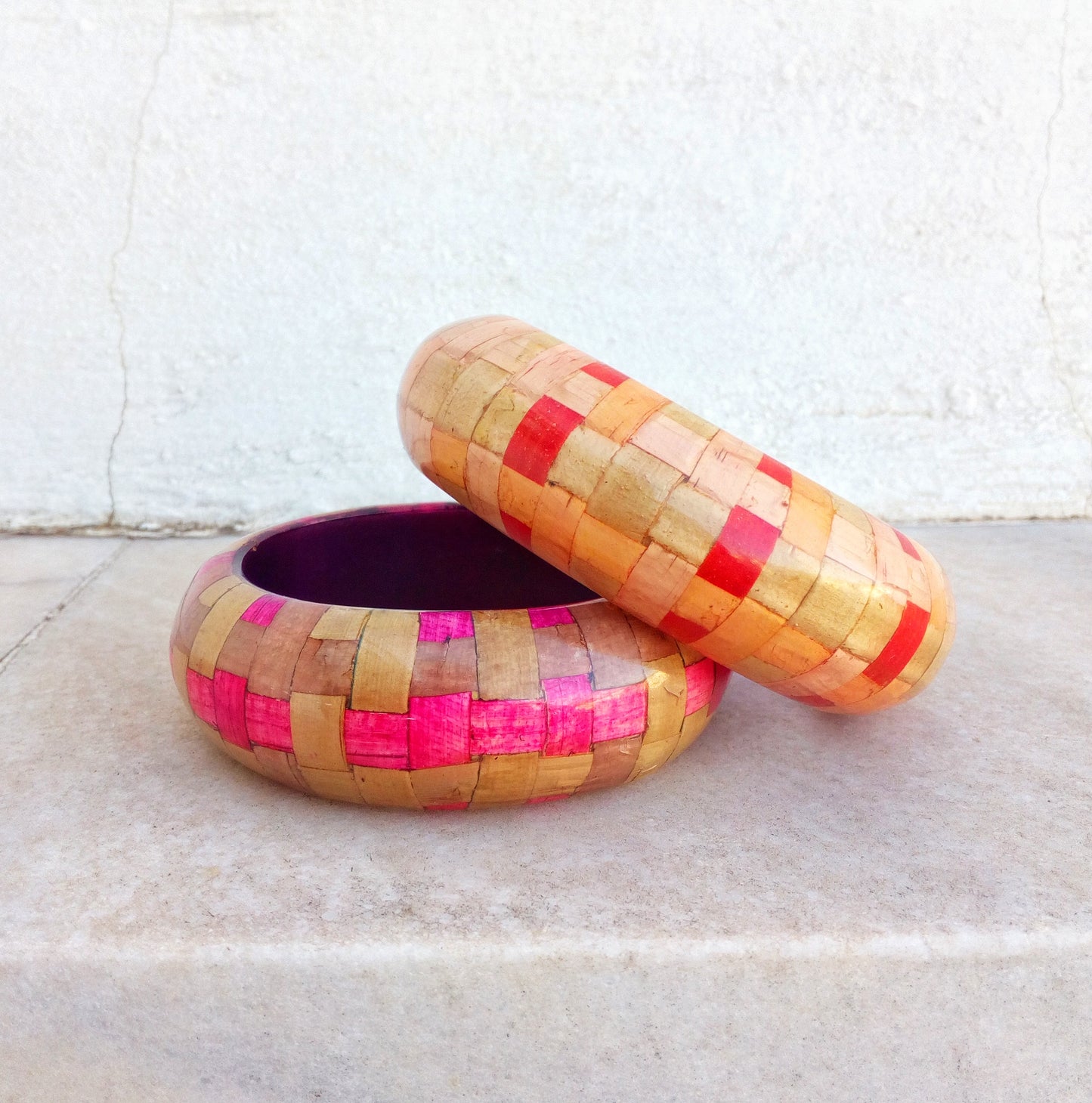 Purple Wide Bangle, Geometric Bangle Made From Old Chairs, Recycled Jewelry For Her