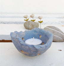 Load image into Gallery viewer, Blue Ceramic Tea Light Holder
