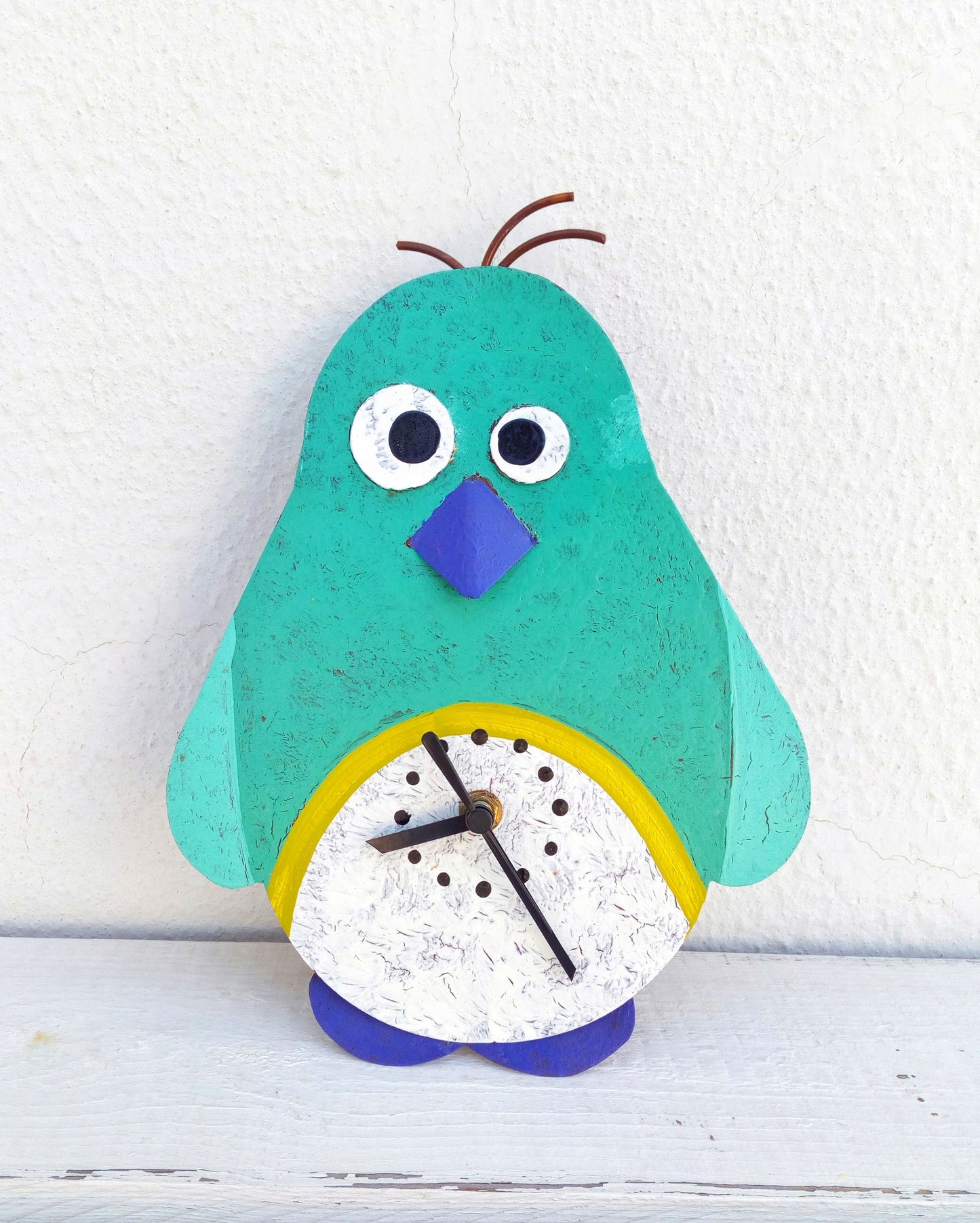 Penguin Metal Wall Clock, Pendulum Clock For Zoo Animals Nursery