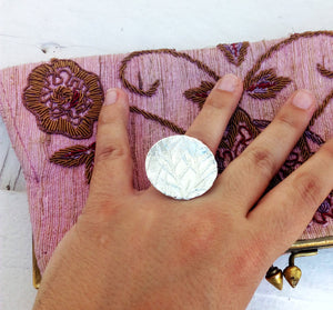 Gold Statement Ring Size 5.5, Tree Branch Ring, Disc Ring For Women