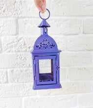 Load image into Gallery viewer, Purple Metal Lantern
