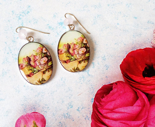 Fairy Earrings, Rose Flower Fairy Jewellery, Nostalgic Gifts For Her