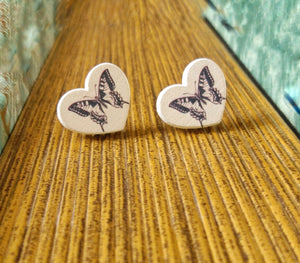 Σκουλαρίκια Καρδιά Με Πεταλούδα