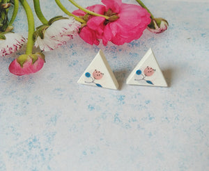 Triangle Studs, Dandelion Earrings, Make A Wish Gift For Her
