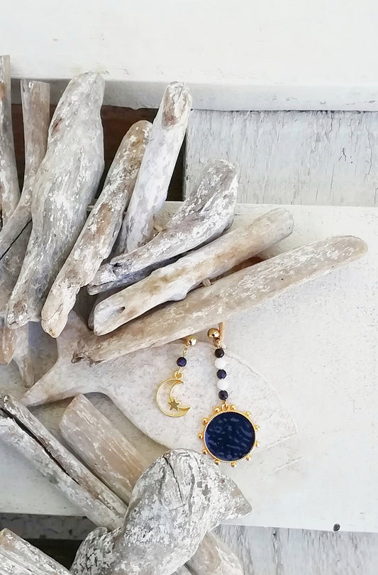 Crescent Moon And Sun Earrings