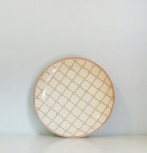 Load image into Gallery viewer, Round Display Tray With Moroccan Tile Design, Decorative Ceramic Platter, Two Piece Set
