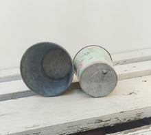 Load image into Gallery viewer, Galvanized Metal Bucket Set Of 3 In Shabby Chic Style
