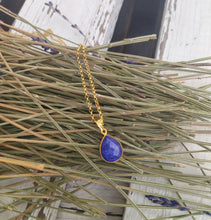 Load image into Gallery viewer, Lapis Pendant Necklace, 925 Silver Charm Necklace In Teardrop Shape
