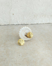 Load image into Gallery viewer, 22k Gold Filled Silver Filigree Stud Earrings, Circle Post Earrings In Vintage Style
