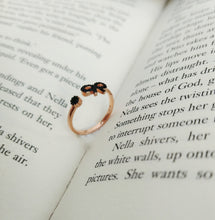 Load image into Gallery viewer, Open Bow Ring With Black Cz Stone, Rose Gold Pinky Ring, Tie The Knot Maid Of Honor Gift
