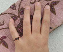 Load image into Gallery viewer, Open Bow Ring With Black Cz Stone, Rose Gold Pinky Ring, Tie The Knot Maid Of Honor Gift
