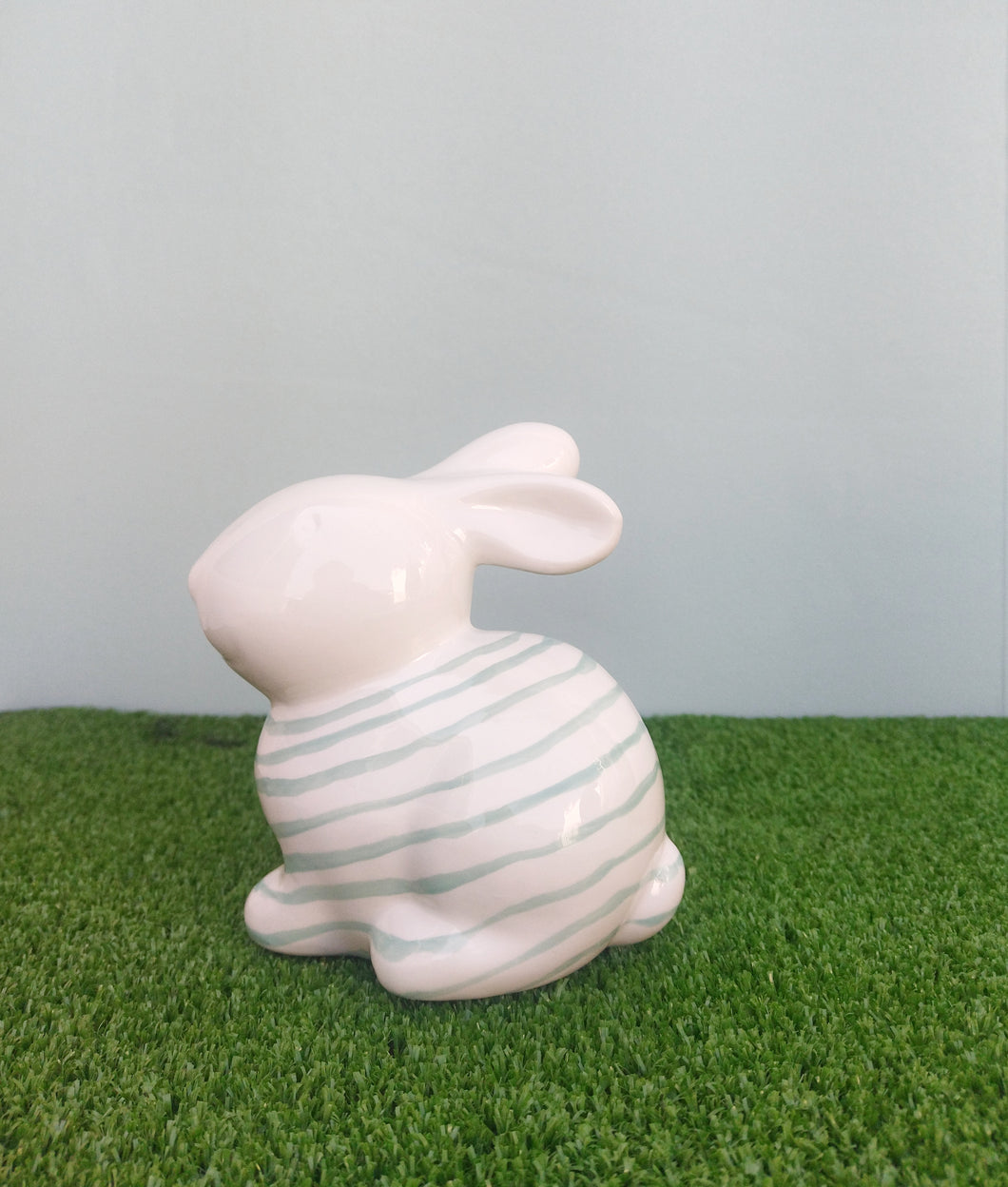 Easter Bunny Rabbit Ornament, White Ceramic Bunny Shelf Decor