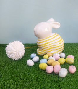 Easter Bunny Rabbit Ornament, White Ceramic Bunny Shelf Decor