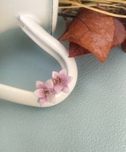 Load image into Gallery viewer, Silver Water Lily Flower Stud Earrings, Cherry Blossom Jewelry
