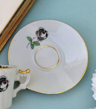 Load image into Gallery viewer, Ceramic Black Rose Coffee Cup With Saucer And Hand Poured Soy Candle
