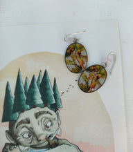 Load image into Gallery viewer, Hazel Nut Flower Fairy Earrings, Fairytale Jewelry Inspired In Vintage Book Illustration
