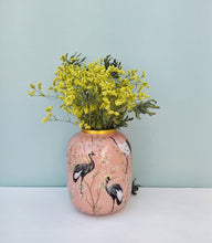 Load image into Gallery viewer, Large Decorative Vase For Dried Flowers, Bird Crane Decor, Housewarming Gift For New Couple
