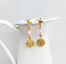 Load image into Gallery viewer, 22k Gold Sun Earrings
