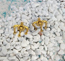 Load image into Gallery viewer, Minoan Bee Stud Earrings From 22k Gold Filled Silver
