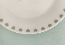 Load image into Gallery viewer, Wedding Cake Plates, Best Day Ever White Porcelain Plate With Tiny Hearts
