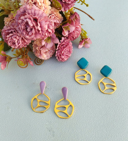 Colorful Geometric Dangle Earrings