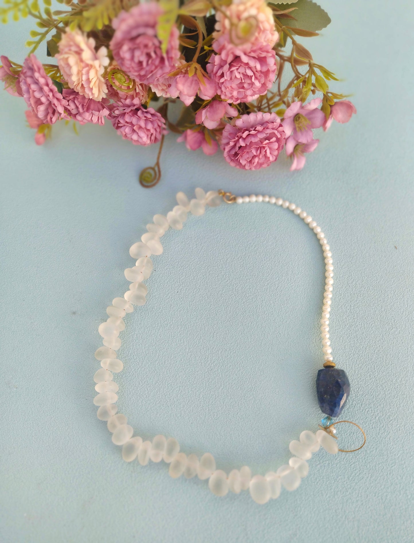 Moonstone And Lapis Lazuli Bracelet, Celestial Gemstone Bracelet