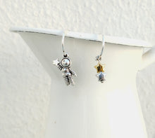 Load image into Gallery viewer, Astronaut And Star Small Mismatched Hoop Earrings
