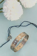 Load image into Gallery viewer, Hammered Silver Bangle, Wide Flat Bangle Bracelet With Pattern
