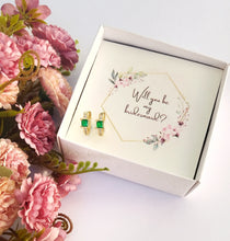Load image into Gallery viewer, Small Hoop Earrings, Zircon Huggie Earrings, Will You Be My Maid Of Honor Gift
