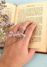 Load image into Gallery viewer, Silver Multi Band Ring, Coral Ring Size 8
