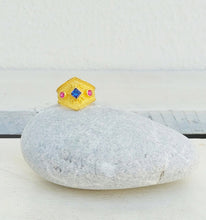 Load image into Gallery viewer, Byzantine Ring, Sapphire Zircon Antique Ring, Ancient Greek Jewelry
