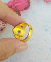 Load image into Gallery viewer, Byzantine Ring, Sapphire Zircon Antique Ring, Ancient Greek Jewelry
