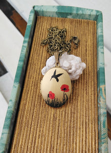 Custom Locket Necklace, Hummingbird Necklace, Vintage Style Oval Necklace